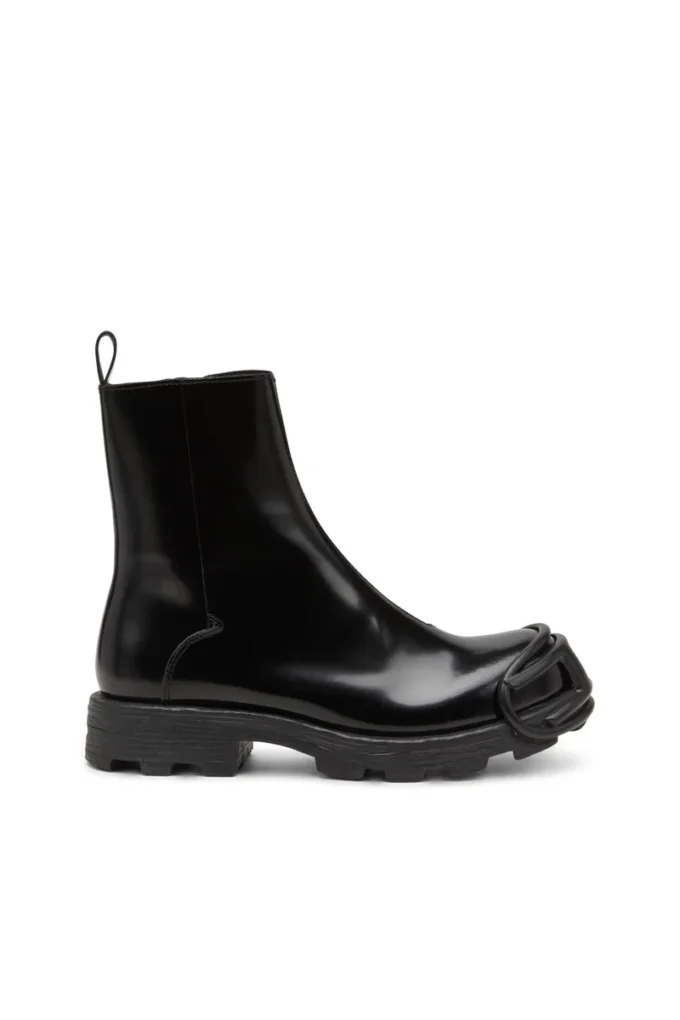 d-hammer bt zip d Oval D burunlu D-Hammer-Leather Chelsea botlar