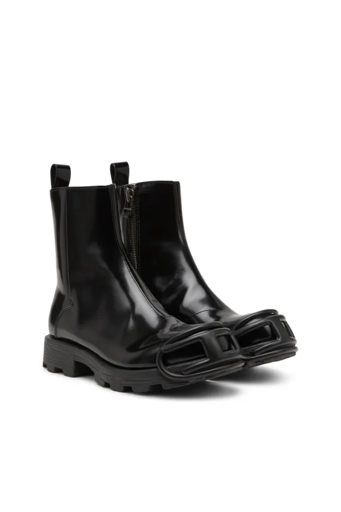 d-hammer bt zip d Oval D burunlu D-Hammer-Leather Chelsea botlar