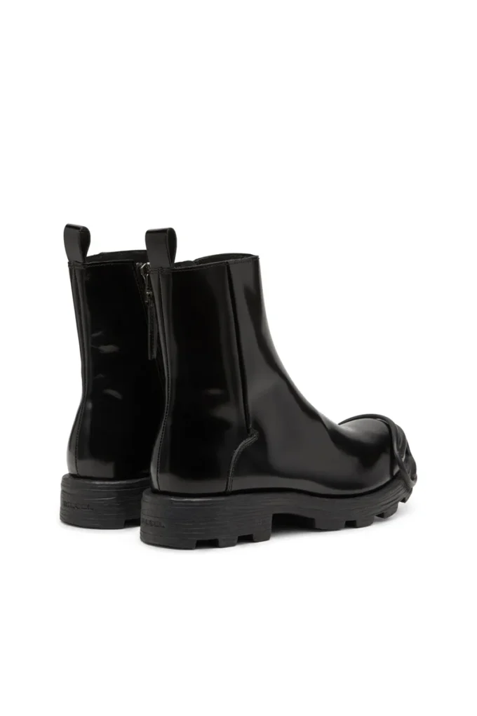 d-hammer bt zip d Oval D burunlu D-Hammer-Leather Chelsea botlar