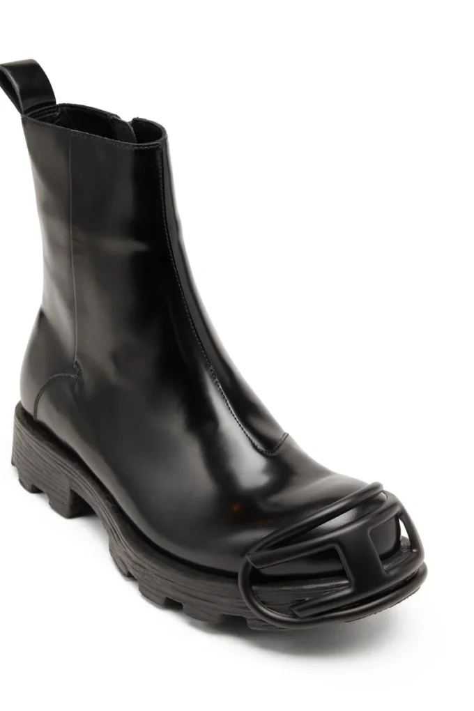 d-hammer bt zip d Oval D burunlu D-Hammer-Leather Chelsea botlar