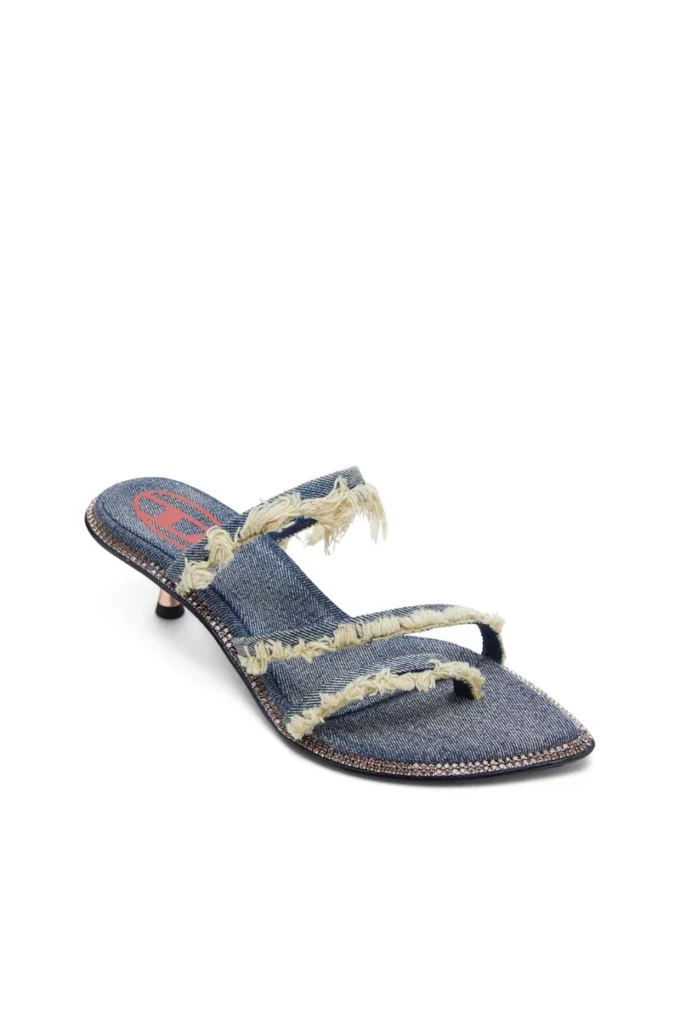 d-havanna kittie D-Havanna Kittie-Yırtık-denim kristalli terlikler