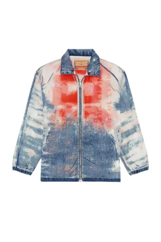d-krap-fse Logo detaylı devoré denim ceket