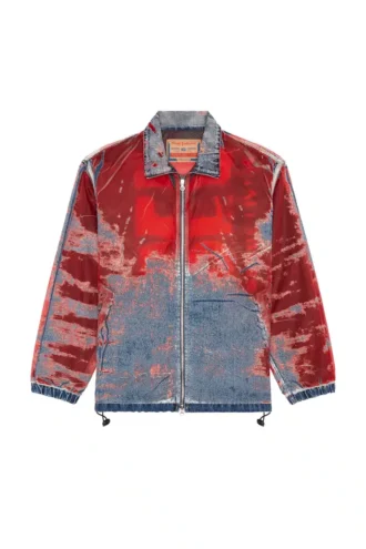d-krap-fse Logo detaylı devoré denim ceket