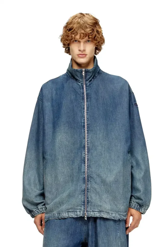 d-krap-s6 Sıvı denim fermuarlı ceket