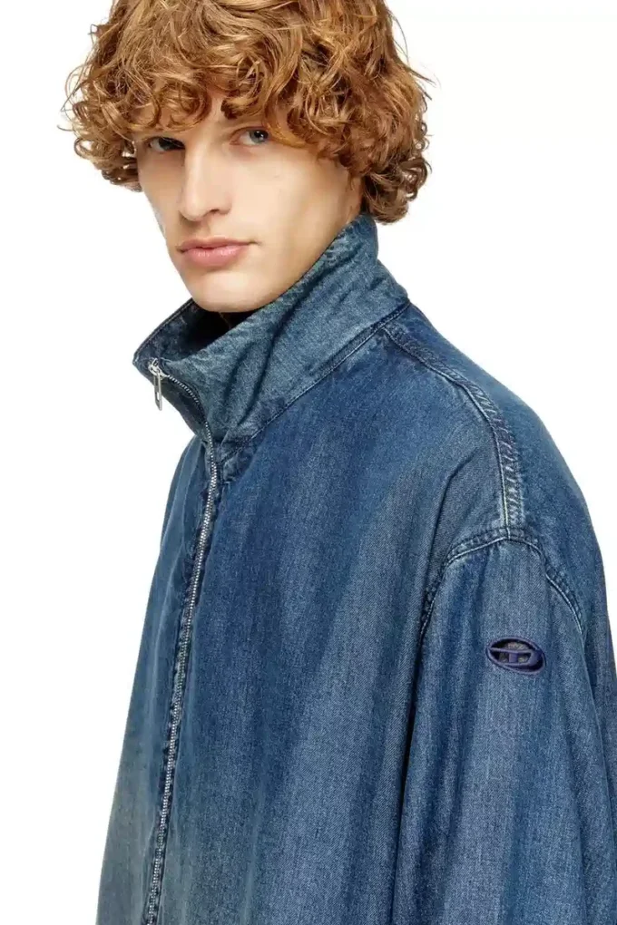 d-krap-s6 Sıvı denim fermuarlı ceket