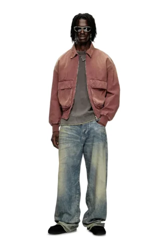 d-kurz Renkli balıksırtı denim ceket