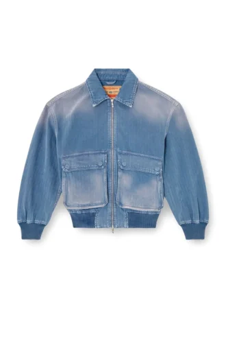 d-kurz Renkli balıksırtı denim ceket