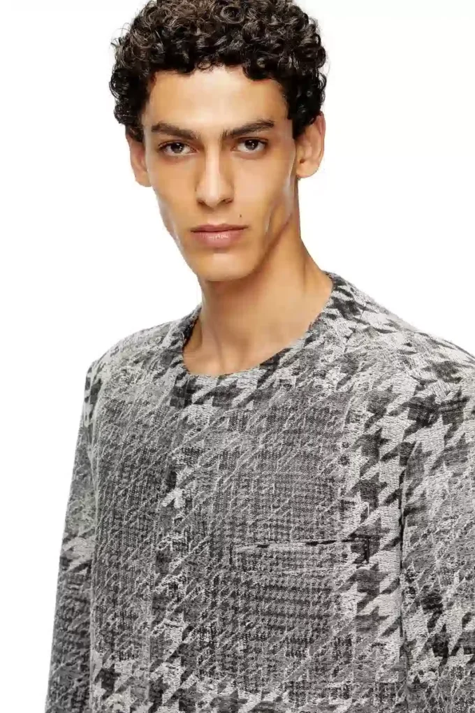 d-lot-fsh Prens of Wales jakarlı denim ceket