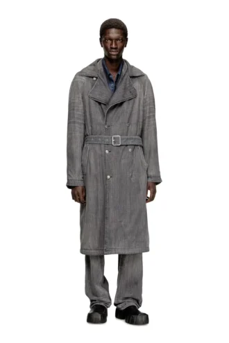 d-matthew-s Desenli denim trençkot