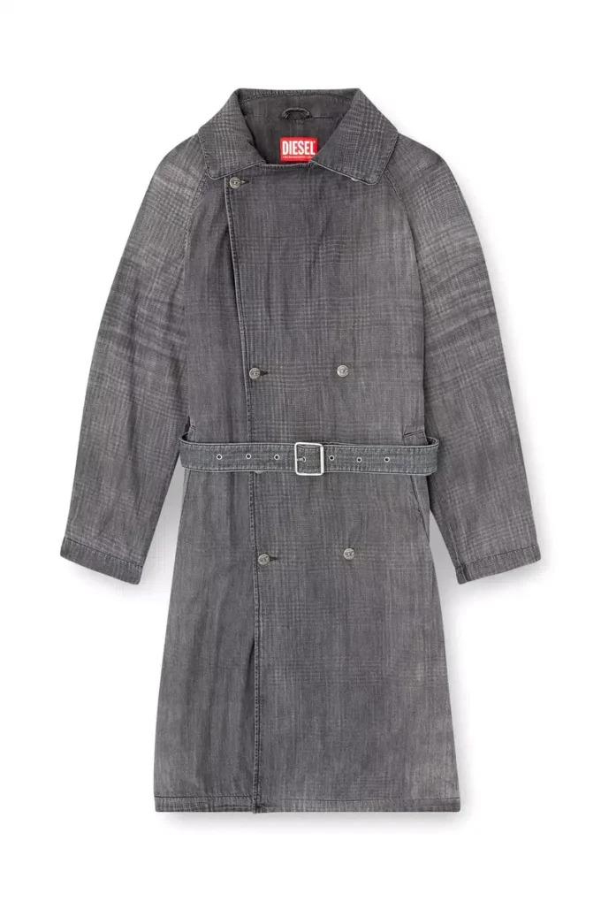 d-matthew-s Desenli denim trençkot