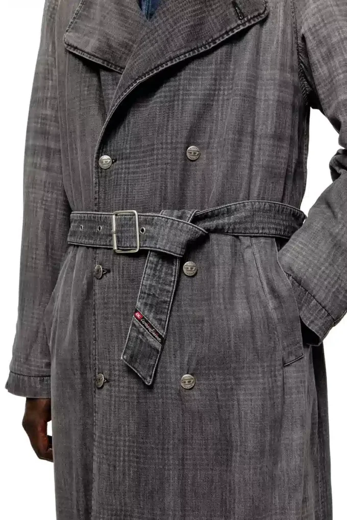 d-matthew-s Desenli denim trençkot