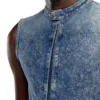 d-nata-fse Motosikletçi detaylı kolsuz denim üst