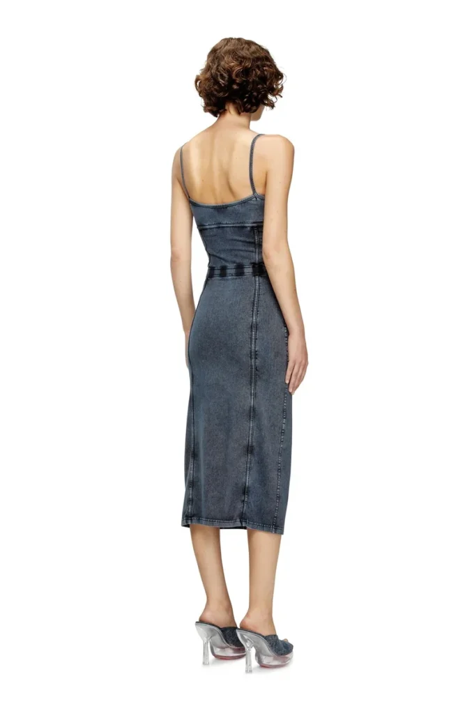 d-ony Denim görünümlü jarse midi elbise d-ony Denim görünümlü jarse midi elbise