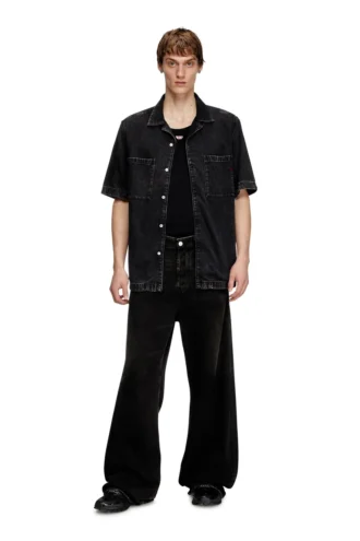 d-paroshort Tencel denim bowling gömlek