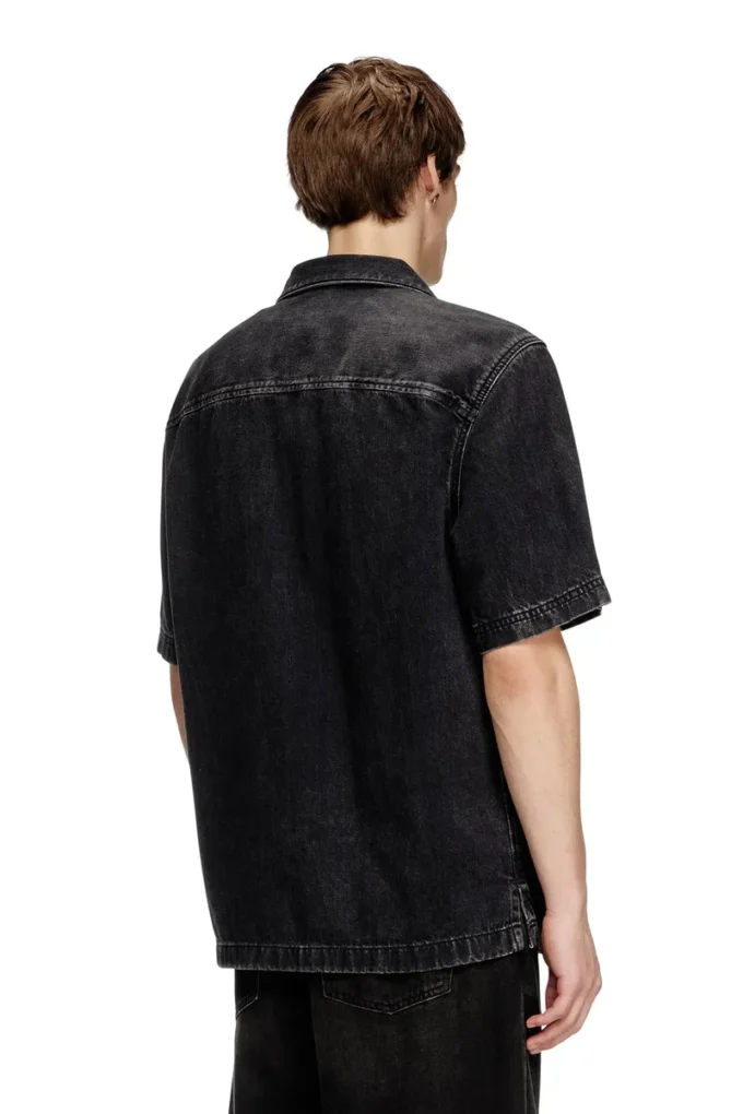 d-paroshort Tencel denim bowling gömlek