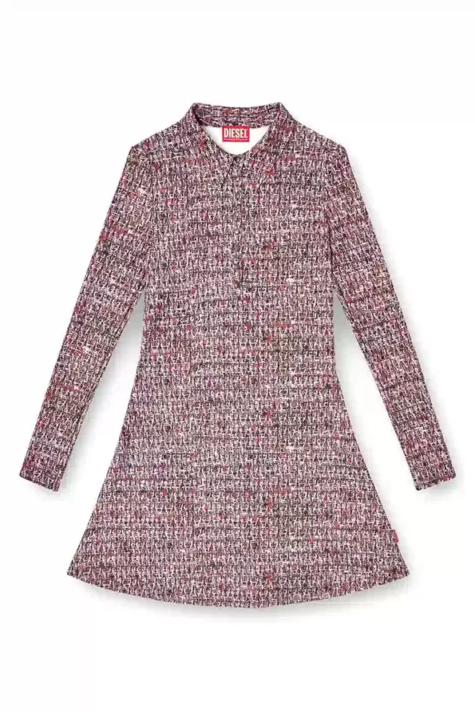 d-polyna Lycra elbise, buklet desenli