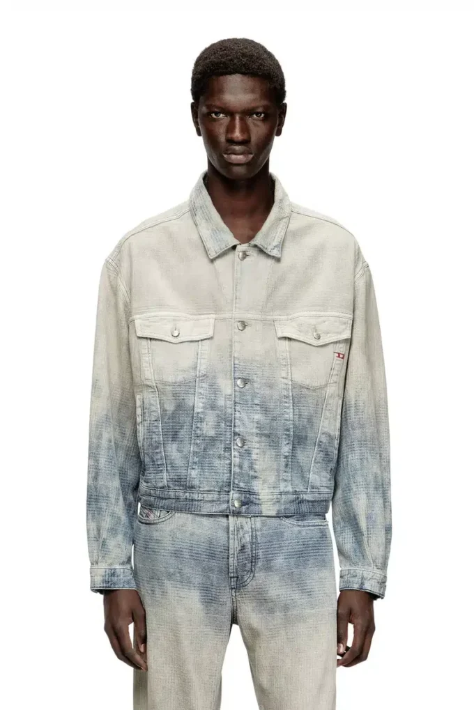 d-ranger Prince of Wales jakarlı denim trucker ceket