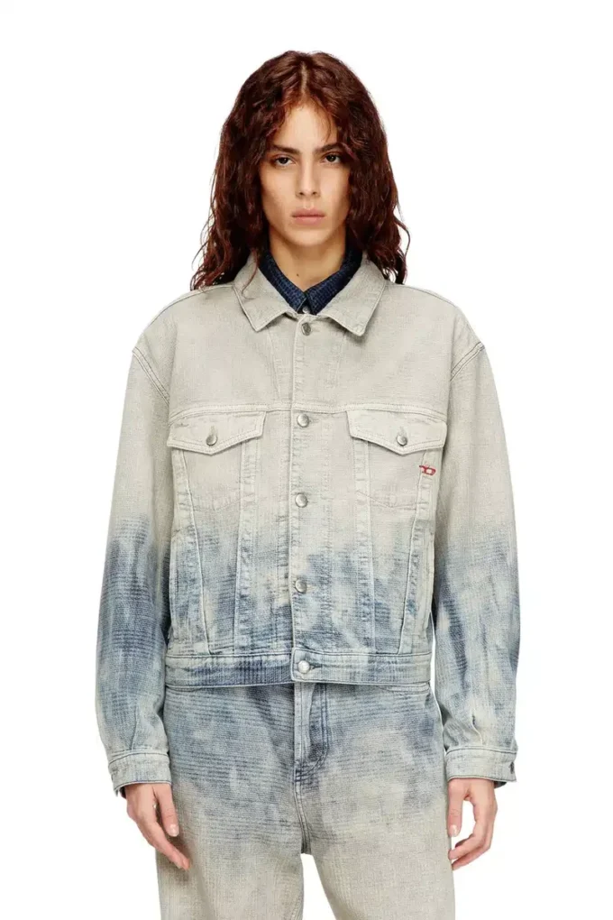 d-ranger Prince of Wales jakarlı denim trucker ceket