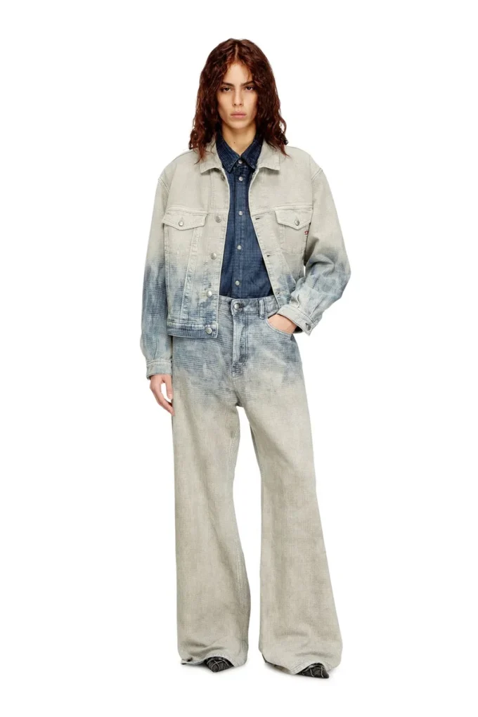 d-ranger Prince of Wales jakarlı denim trucker ceket