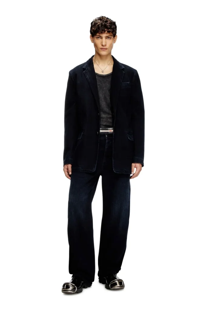 d-reger-d Hafif işlenmiş denim blazer