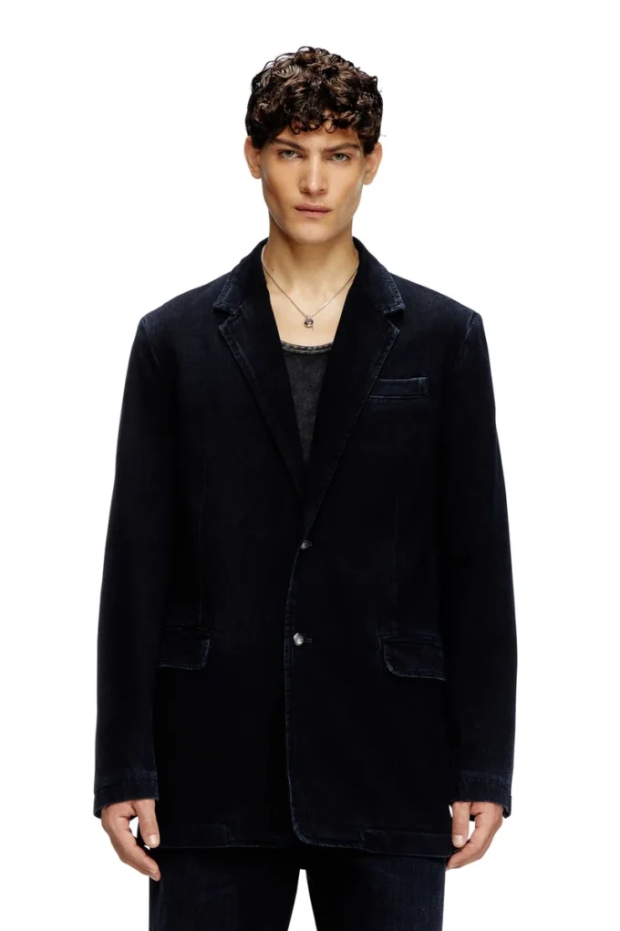 d-reger-d Hafif işlenmiş denim blazer