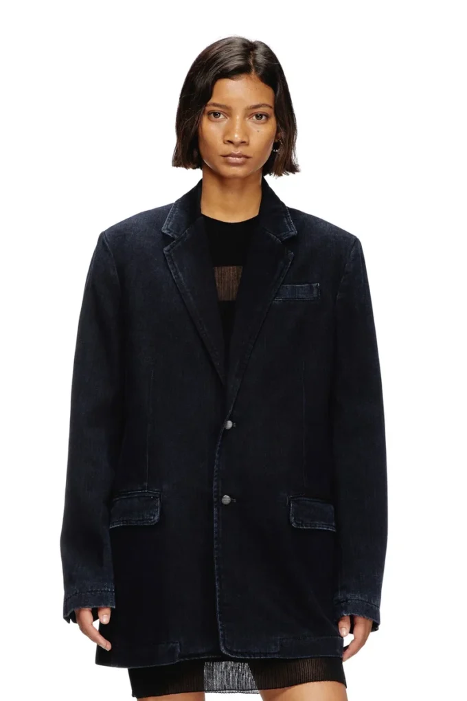 d-reger-d Hafif işlenmiş denim blazer