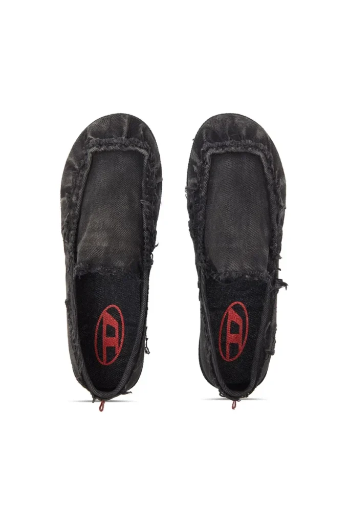 d-shock moc D-Shock-Yıpranmış denim loaferlar