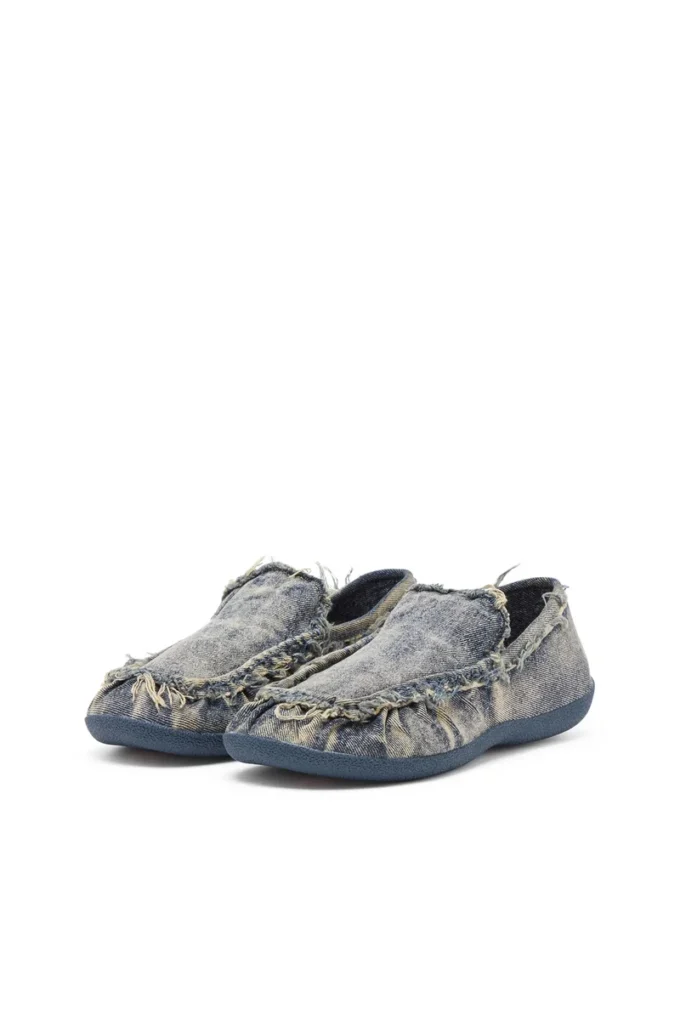 d-shock moc D-Shock-Yıpranmış denim loaferlar