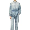 d-simp-fsh Eskitilmiş bal peteği desenli denim gömlek