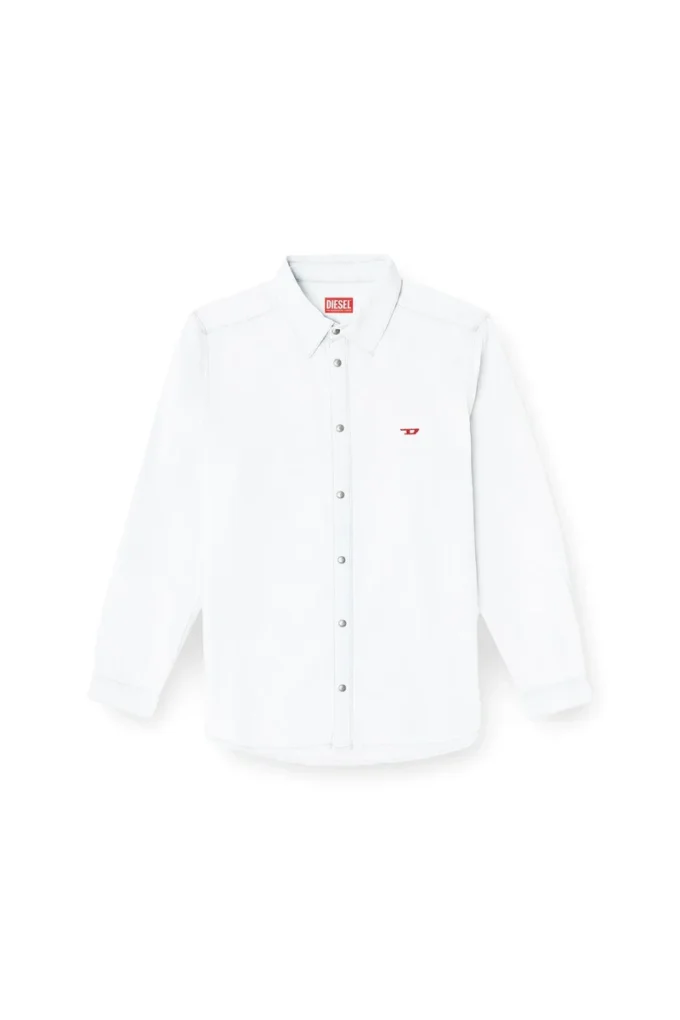 d-simply Ağartma efektli denim gömlek