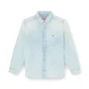 d-simply Ağartma efektli denim gömlek