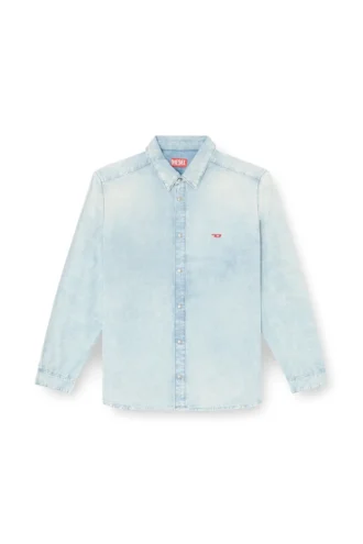 d-simply Ağartma efektli denim gömlek