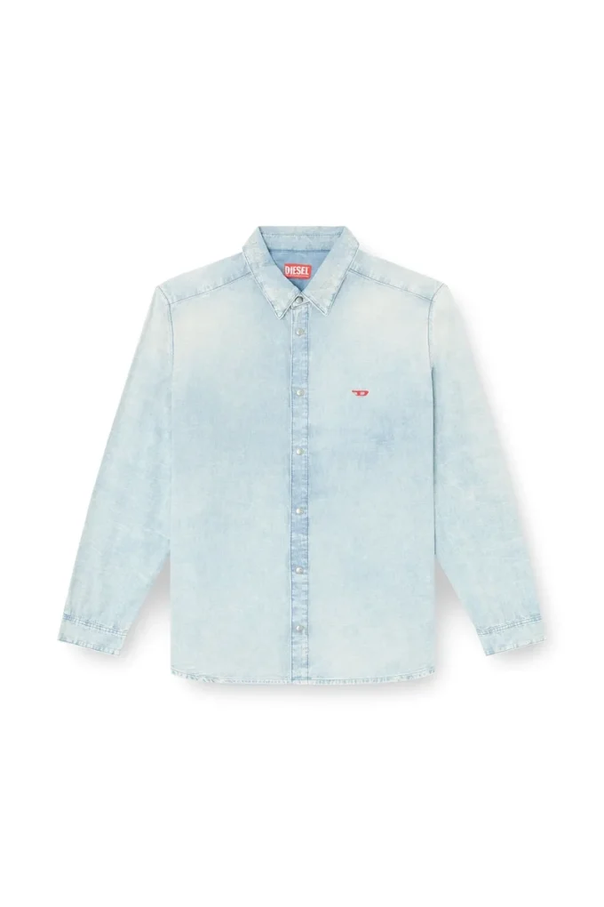 d-simply Ağartma efektli denim gömlek