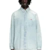 d-simply Ağartma efektli denim gömlek