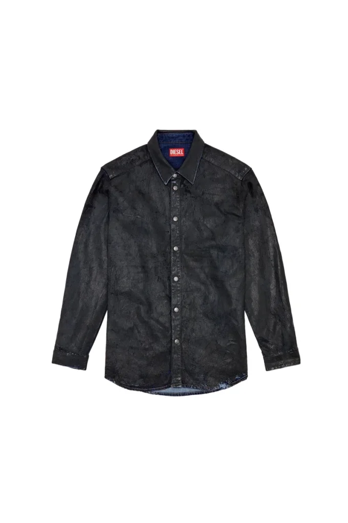 d-simply-fse Krakelé kaplamalı denim gömlek