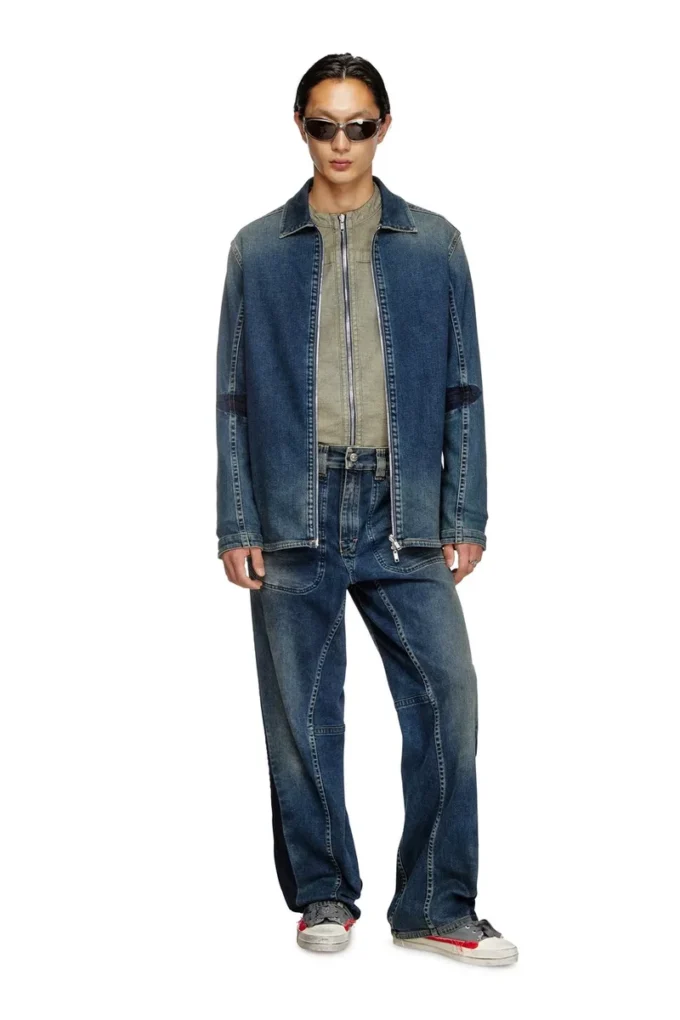 d-simply-re Rehab denim fermuarlı gömlek