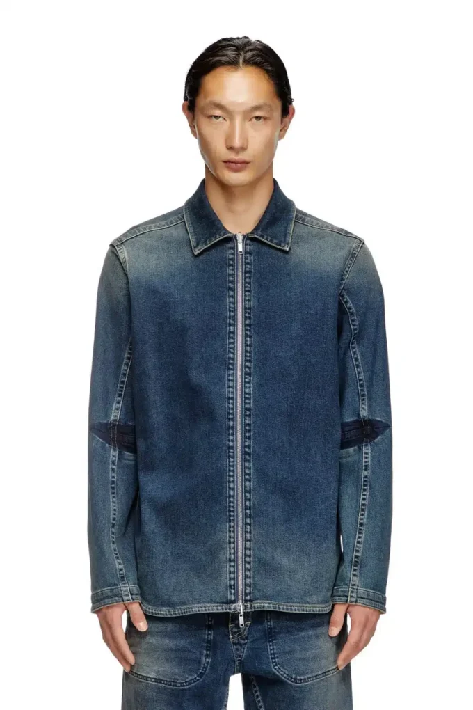 d-simply-re Rehab denim fermuarlı gömlek
