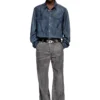 d-simply-s13 Akıcı Prince of Wales denim gömlek