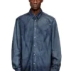 d-simply-s13 Akıcı Prince of Wales denim gömlek
