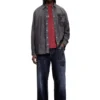 d-simply-s15 Nakışlı amblemli denim gömlek