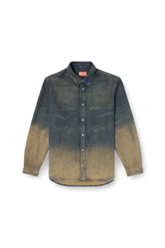 d-simply-s8 Akıcı gölgeli denim gömlek