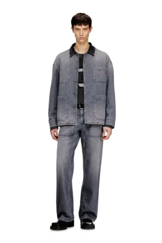 d-stack-u-l Kontrast yakalı, işlevsel tarzda denim ceket