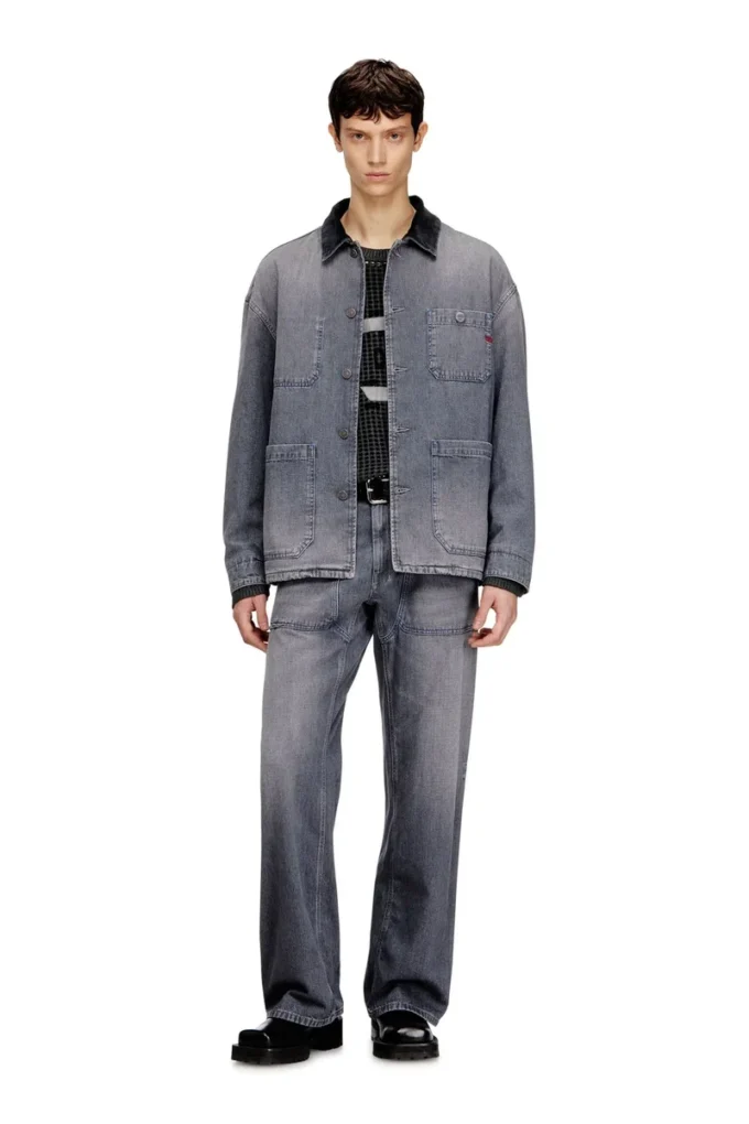 d-stack-u-l Kontrast yakalı, işlevsel tarzda denim ceket