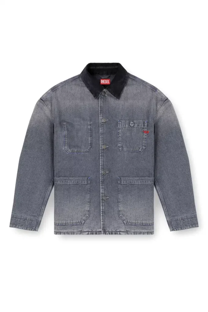 d-stack-u-l Kontrast yakalı, işlevsel tarzda denim ceket