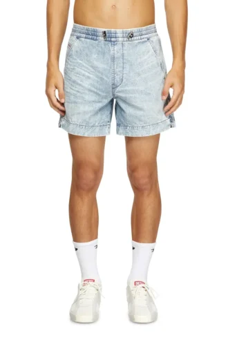 d-tenni-s Mermer desenli denim şort