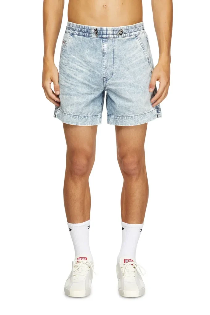 d-tenni-s Mermer desenli denim şort d-tenni-s Mermer desenli denim şort