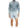d-tenni-s Mermer desenli denim şort d-tenni-s Mermer desenli denim şort
