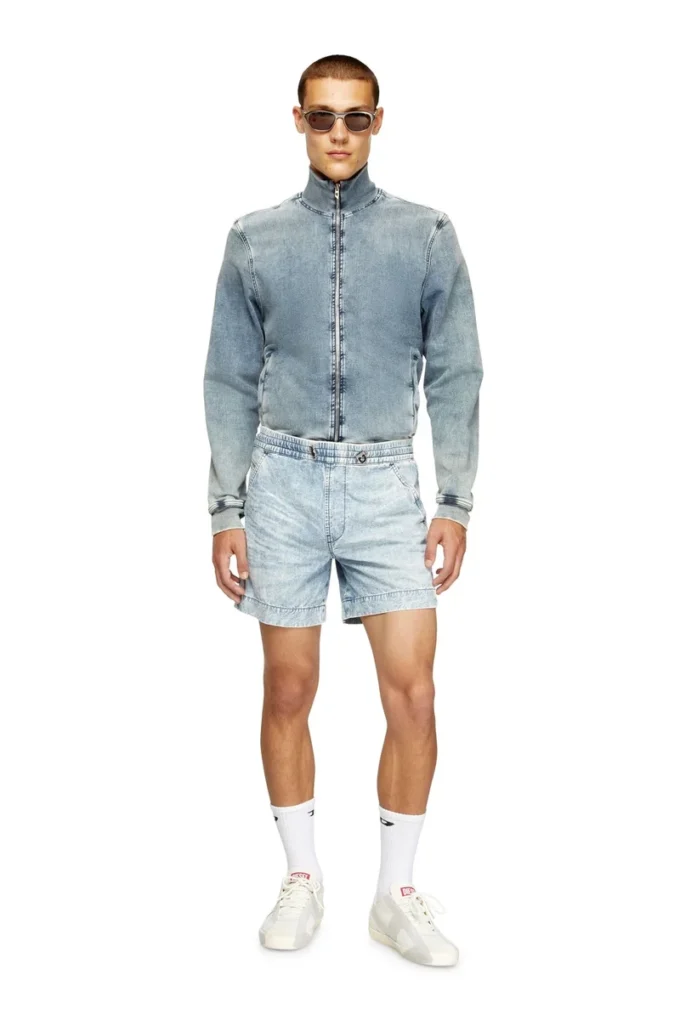 d-tenni-s Mermer desenli denim şort d-tenni-s Mermer desenli denim şort
