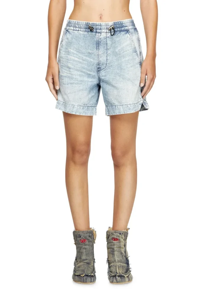 d-tenni-s Mermer desenli denim şort d-tenni-s Mermer desenli denim şort