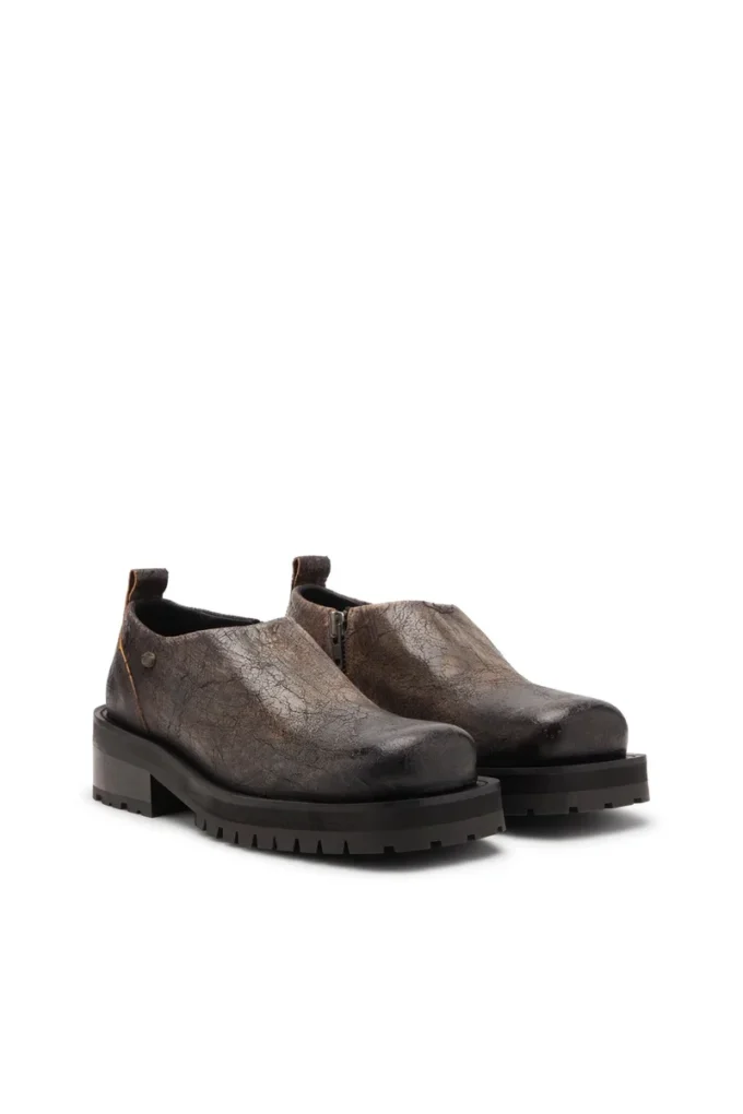 d-texan clog D-Texan-Fermuarlı ayakkabılar, eskitilmiş çatlak süet
